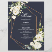 銅ジオメトリブルーホワイトフローラ結婚ズ メニュー (正面)