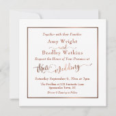 銅スクリエレガントプトと編集可能白|結婚’s 招待状 (正面)