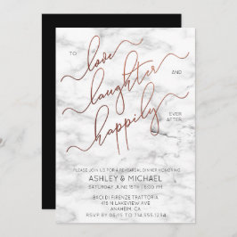 銅スクリプトマーブルブラックリハーサルディナー招待状 招待状