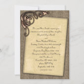 銅スクロールエレガントスチームパンク結婚式招待状 招待状 (正面)