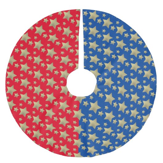 銅スターズ7月4日愛国赤パターン ブラッシュドポリエステルツリースカート (正面)