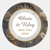 銅スチームパンクユニーク結婚ズ ラウンドシール (正面)