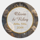 銅スチームパンクユニーク結婚ズ ラウンドシール (正面)