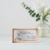 銅スチールハウス建物ウィズモノグラム 名刺 (スタンド正面)