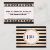 銅ストライプの20パンチスタンプ美しいサロン ロイヤリティカード (正面/裏面)