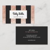 銅ストライプセクイン化粧・美容師 名刺 (正面/裏面)