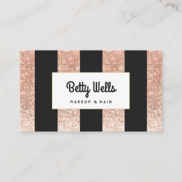 銅ストライプセクイン化粧・美容師 名刺
