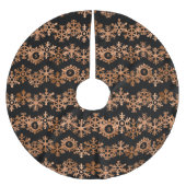 銅スノーフレーク黒クリスマスツリースカート ブラッシュドポリエステルツリースカート (正面)