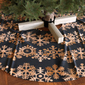 銅スノーフレーク黒クリスマスツリースカート ブラッシュドポリエステルツリースカート