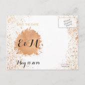 銅スプレー結婚のコレクションは日付を保存 案内ポストカード (裏面)