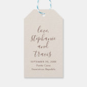 銅セピアロマンチックな飛行機旅行好み ギフトタグ (裏面)