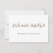 銅タイポグラフィハンドレターウェディングRSVP 招待状 (正面)