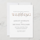 銅タイポグラフィハンドレタータードウォーター結婚カラー 招待状 (正面)