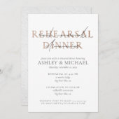 銅タイポグラフィ結婚のリハーサルディナー 招待状 (正面/裏面)