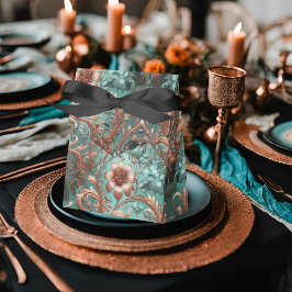 銅ターコイズフローラルパターン フェイバーボックス