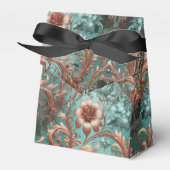 銅ターコイズフローラルパターン フェイバーボックス (正面サイド)