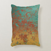 銅ターコイズブルーオレンジブラウンテクスチャ アクセントクッション (正面(垂直))