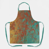 銅ターコイズブルーオレンジブラウンテクスチャ エプロン (正面)