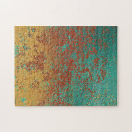 銅ターコイズブルーオレンジブラウンテクスチャ ジグソーパズル