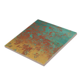 銅ターコイズブルーオレンジブラウンテクスチャ タイル