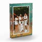 銅ターコイズブルーオレンジブラウンテクスチャ フォトブロック (左)