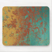 銅ターコイズブルーオレンジブラウンテクスチャ マウスパッド (正面)