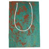 銅ターコイズブルーオレンジブラウンテクスチャ ミディアムペーパーバッグ (正面)