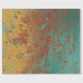 銅ターコイズブルーオレンジブラウンテクスチャ ラッピングペーパー (フラット)