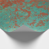 銅ターコイズブルーオレンジブラウンテクスチャ ラッピングペーパー (角)