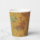 銅ターコイズブルーオレンジブラウンテクスチャ 紙コップ (正面)