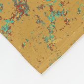 銅ターコイズメタリック質感モノグラムイニシャル フリースブランケット (角)