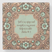 銅ターコイズFillagyフレームのカスタマイズ ストーンコースター (正面)