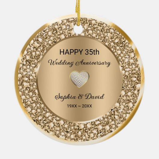 銅ダイヤ結婚モンド記念日 セラミックオーナメント (裏面)