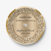 銅ダイヤ結婚モンド記念日 ペーパープレート (正面)
