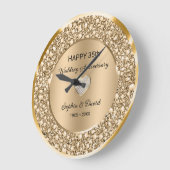 銅ダイヤ結婚モンド記念日 ラージ壁時計 (傾斜)