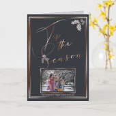 銅ダスティブルー'この季節あなたの写真カード カード (黄色い花)