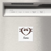 銅ダブルベースクレフ、 音符記号カスタマイズハート マグネット (インサイチュ (食洗機))