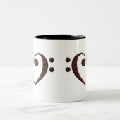 銅ダブルベースクレフ、 音符記号ハートミュージック恋人 ツートーンマグカップ (中央)