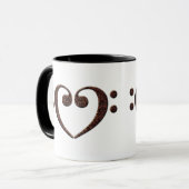 銅ダブルベースクレフ、 音符記号ハートミュージック恋人 マグカップ (正面左)