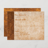 銅テキストルックウェディングパーティーRSVP 招待状 (正面/裏面)