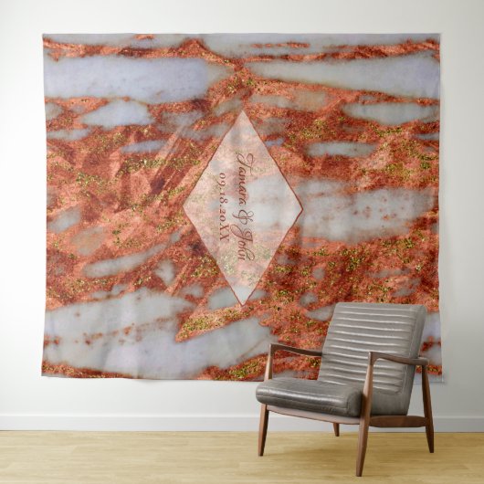 銅テラコッタ大理石 フォトブース 背景 タペストリー (インサイチュ(横))