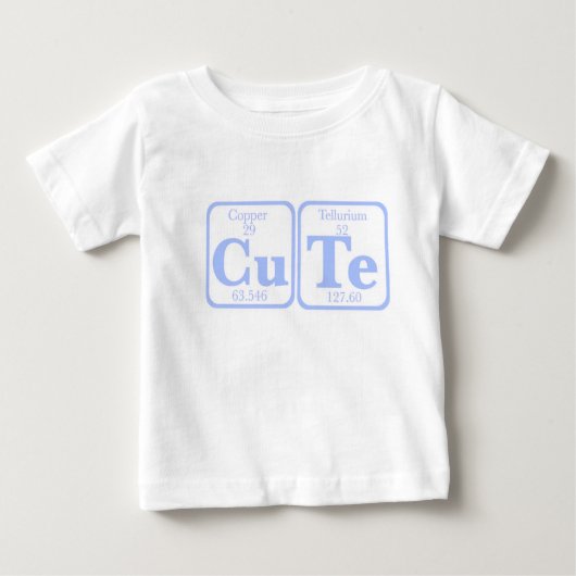 銅テルル (CuTe) -- 青い ベビーTシャツ (正面)