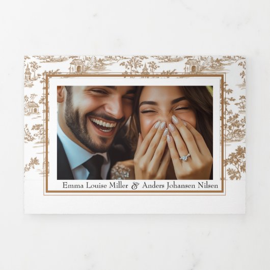 銅トイル、3倍結婚の 三つ折りカード (カバー)