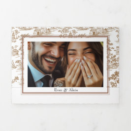 銅トイル、3倍結婚の 三つ折りカード