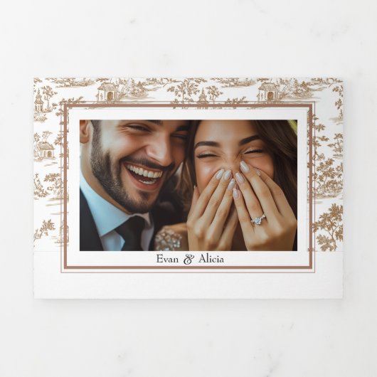 銅トイル、3倍結婚の 三つ折りカード (カバー)