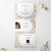 銅トイル、3倍結婚の 三つ折りカード (内部)