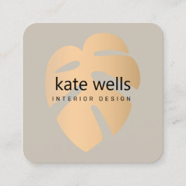 銅トロピカルリーフインテリアデコレータ スクエア名刺