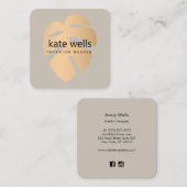 銅トロピカルリーフインテリアデコレータ スクエア名刺 (正面/裏面)