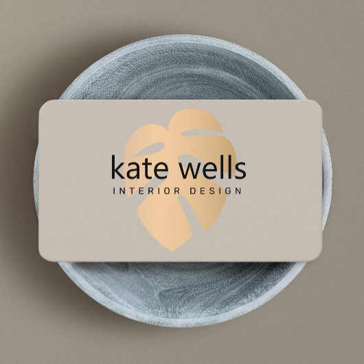 銅トロピカルリーフインテリアデコレータ 名刺