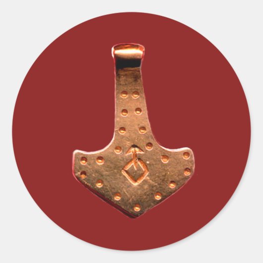 銅トール金槌レッド大きな丸いシール ラウンドシール (正面)